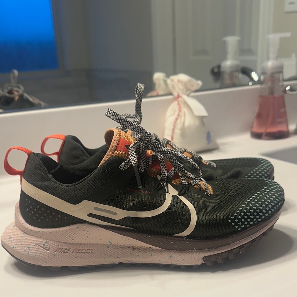 Nike Black and Orange Trail Sneakers